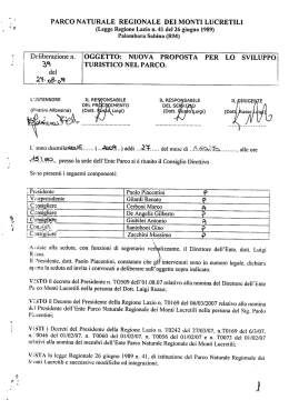 Nuova proposta per lo sviluppo turistico nel parco