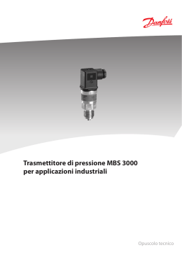 Trasmettitore di pressione MBS 3000 per applicazioni industriali