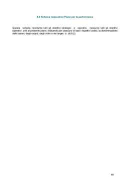 Schema riassuntivo Piano della Performance - Triennio 2016-2018