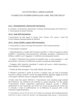 statuto dell`associazione “comitato internazionalista