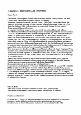 curriculum prefessionale e scientifico