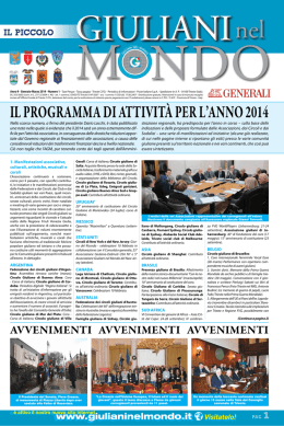il programma di attivit&agrave; per l`anno 2014