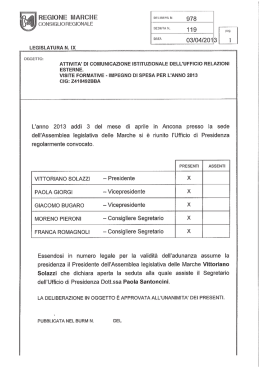 Delibera U.d.P. 978 DEL 3/4/2013 - Consiglio regionale delle Marche