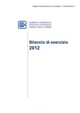 Bilancio Consuntivo 2012 - Camera di Commercio Varese