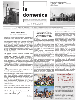 la domenica - Parrocchia Madonna di Fatima