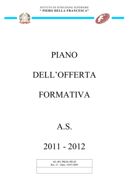 PIANO DELL`OFFERTA FORMATIVA A.S. 2011