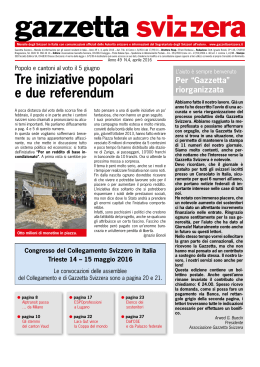 Tre iniziative popolari e due referendum