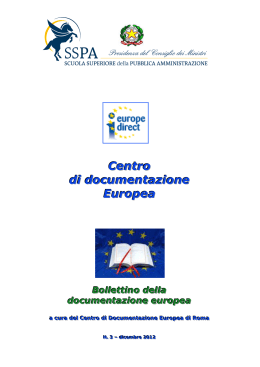 Bollettino della documentazione europea n. 3/2012