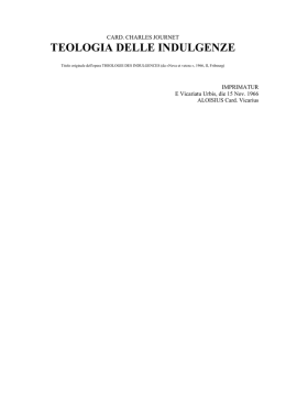 TEOLOGIA DELLE INDULGENZE