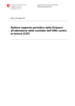 Settimo rapporto periodico della Svizzera all`attenzione della