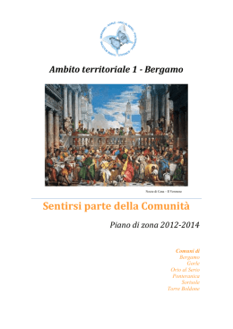 Sentirsi parte della comunit&agrave; - Universit&agrave; degli studi di Bergamo