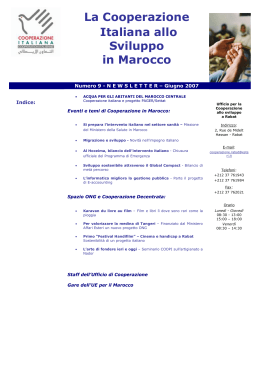 La Cooperazione Italiana allo Sviluppo in Marocco