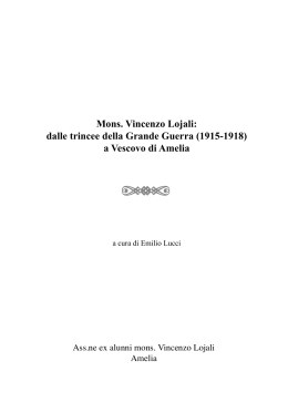 Mons. Vincenzo Lojali: dalle trincee della Grande Guerra (1915
