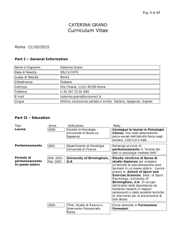 Curriculum Vitae - Dipartimento di Psicologia