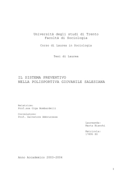 Tesi Marta Bianchi - PGS Don Bosco Belluno