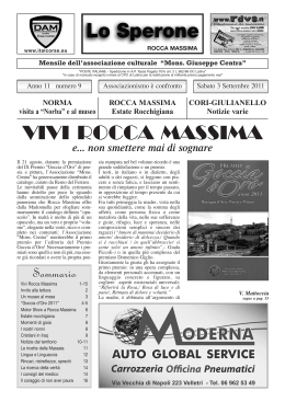 Lo Sperone Settembre 2011 - Associazione Culturale Mons. Centra