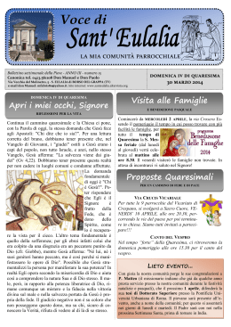 Domenica IV di Quaresima - parrocchia pieve di santa eulalia (tv)