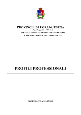 elenco profili professionali - Provincia di Forlì