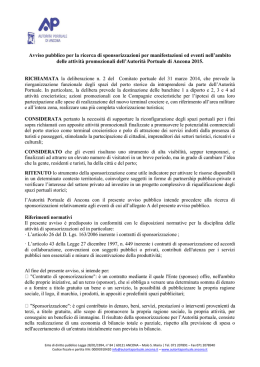 avviso sponsorizzazioni - Autorità Portuale di Ancona