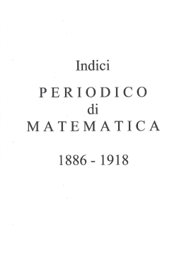 Indici - Euclide. Giornale di matematica per i giovani