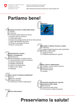 Partiamo bene! Preserviamo la salute!