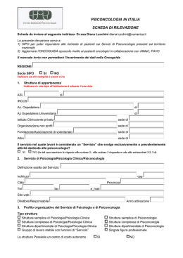 RILEVAZIONE SERVIZI PSICONCOLOGIA
