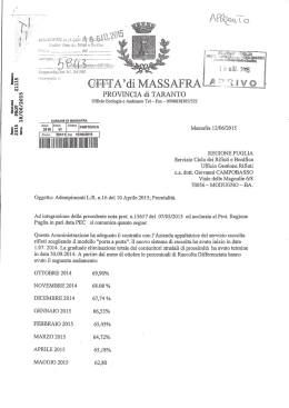 Lettera del Comune di Massafra