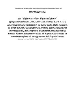 OPPOSIZIONE per &ldquo;difetto assoluto di giurisdizione&rdquo;