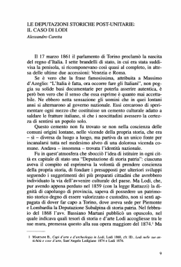 LE DEPUTAZIONI STORICHE POST