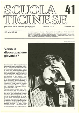 Verso la disoccupazion " giovanile?