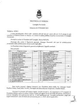 PROVINCIA DI VENEZIA Consiglio Provinciale Adunanza del 29