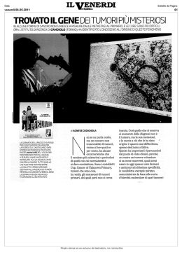 Trovato il gene dei tumori pi   mostruosi