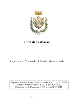 Regolamento Comunale di Polizia urbana e rurale