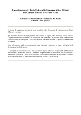 Applicazione del Testo Unico sulla Sicurezza