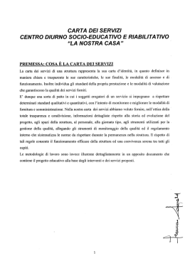 Carta servizi e regolamento comunità