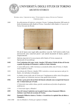 Cronologia di riferimento - Archivio Storico dell`Ateneo