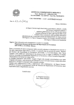 Note informative sulla riammissione a scuola e in comunit&agrave;