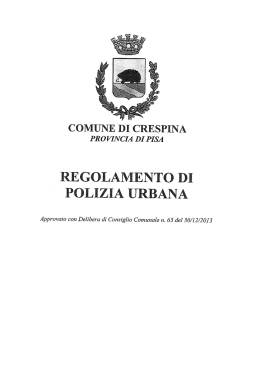 Regolamento di Polizia urbana - Comune di Crespina Lorenzana