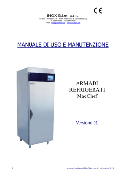 manuale d`uso armadi refrigerati macchef