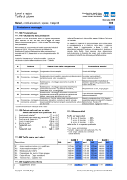 Lavori a regia / Tariffe di calcolo Salari, costi accessori, spese