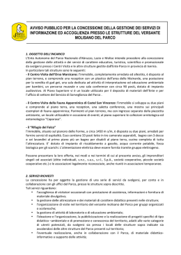 Testo integrale del Bando - Parco Nazionale d`Abruzzo Lazio e Molise