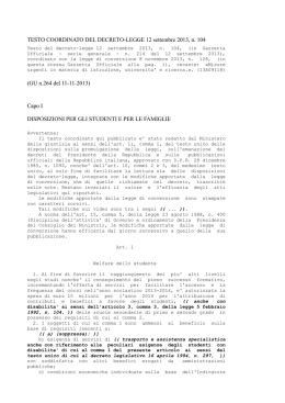 Testo coordinato decreto legge 12 settembre 2013, n.104
