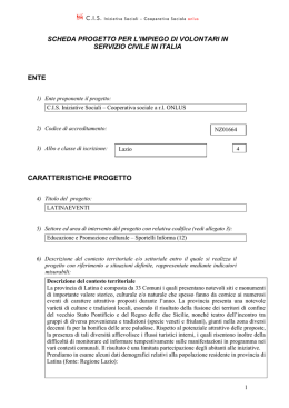 scheda progetto per l`impiego di volontari in servizio civile in italia