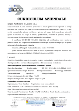 Curriculum Ergon - ERGON Ambiente e Lavoro