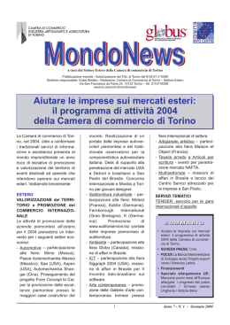 il programma di attivit&agrave; 2004 della Camera di commercio di Torino