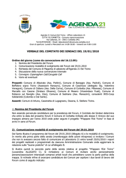 Verbale Comitato dei Sindaci 19.01.10
