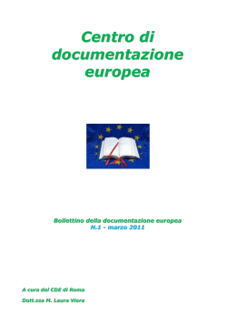 Bollettino della documentazione europea n. 1/2011