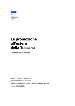 Relazione - Consiglio regionale della Toscana, Regione Toscana