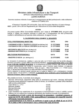 Sessione ordinaria di esami per il