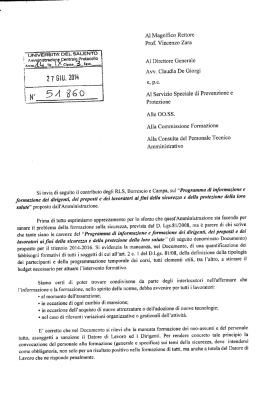 Nota RLS - Formazione e informazione dei lavoratori